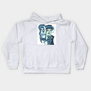 portrait cubism Kids Hoodie